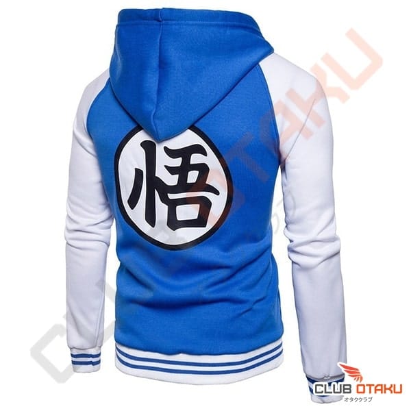 Sweat dragon ball z logo kanji goku dos bleu