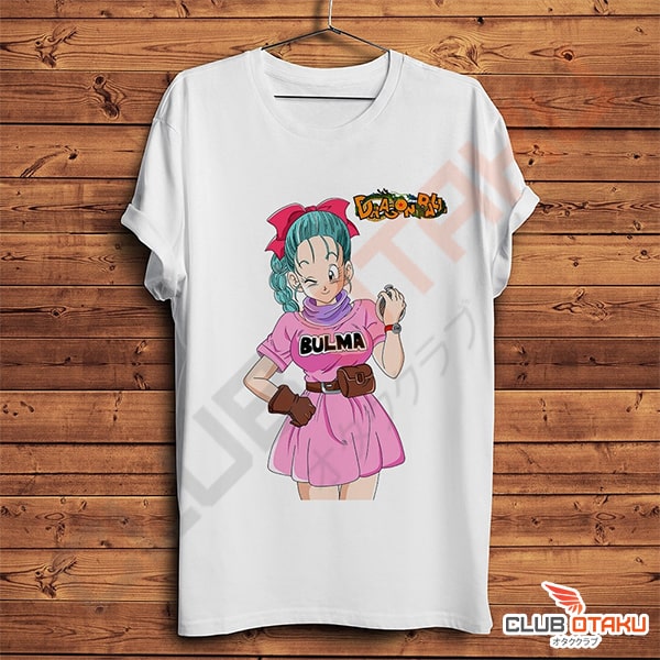 Tshirt dragon ball z bulma robe rose