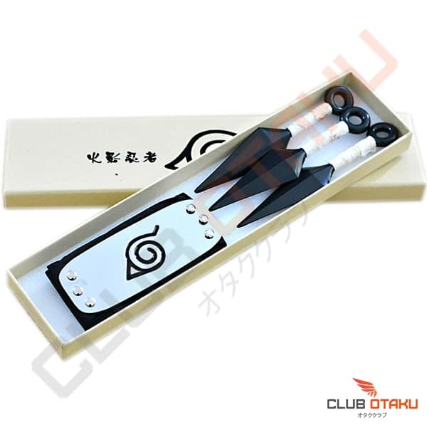 accesoire naruto kit ninja bandeau konoha kunais blanc (1)