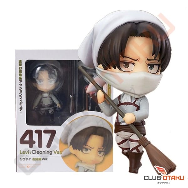 figurine l'Attaque des titans shingeki no kyujin livai ackerman nettoyage chibi 10 cm