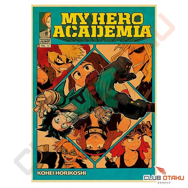 poster retro my hero academia couverture tome 12