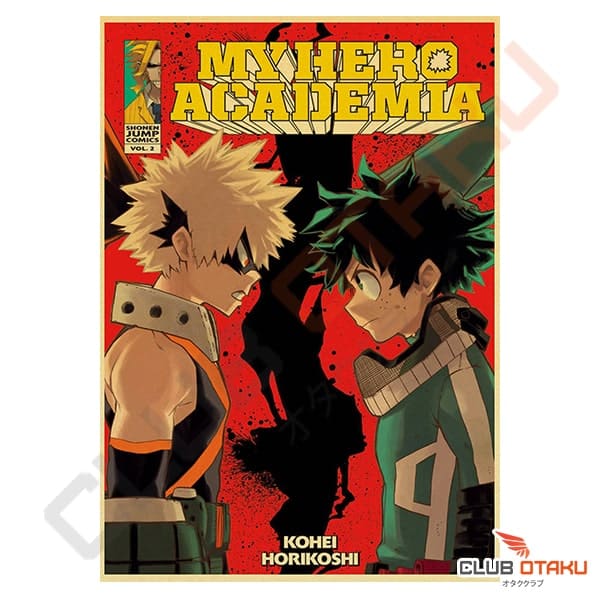 poster retro my hero academia couverture tome 2