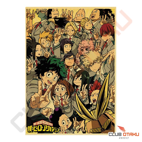 poster retro my hero academia eleves seconde A UA (2)