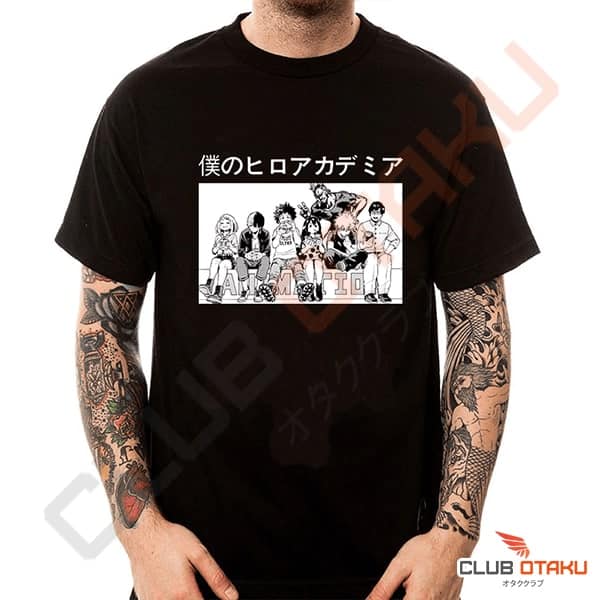 t-shirt my hero academia eleves ua noir