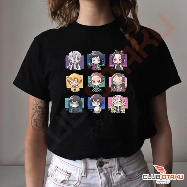 t-shirt unisexe demon slayer - personnages
