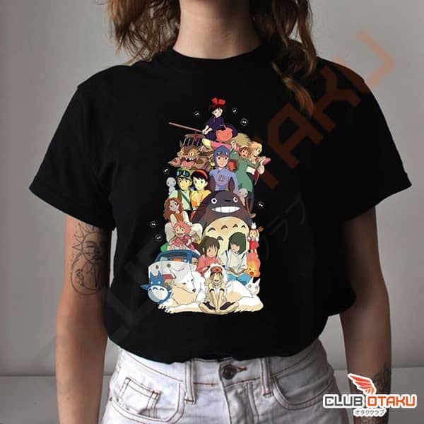 t-shirt unisexe ghibli - personnages ghibli