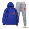 Hoodie Bleu - Pantalon Gris - 2