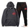 vetement naruto - hoodie et pantalon akatsuki - gris - pantalon noir