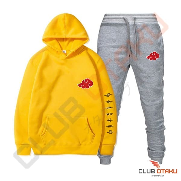 vetement naruto - hoodie et pantalon akatsuki - jaune (3)