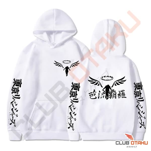 vetements tokyo revengers - hoodie team valhalla blanc