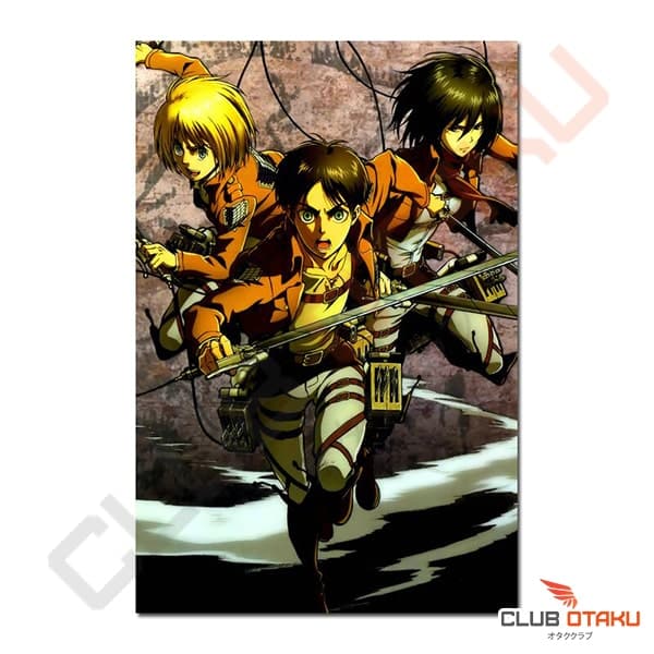 Poster Affiche L'attaque des titans - shingeki no kyujin - eren armin mikasa