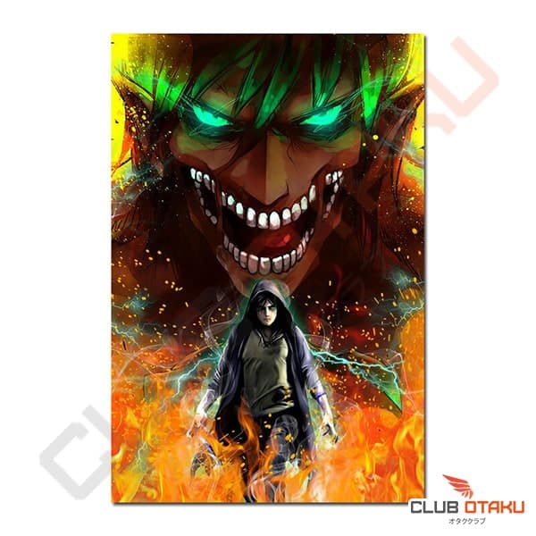 Poster Affiche L'attaque des titans - shingeki no kyujin - eren jäger titan