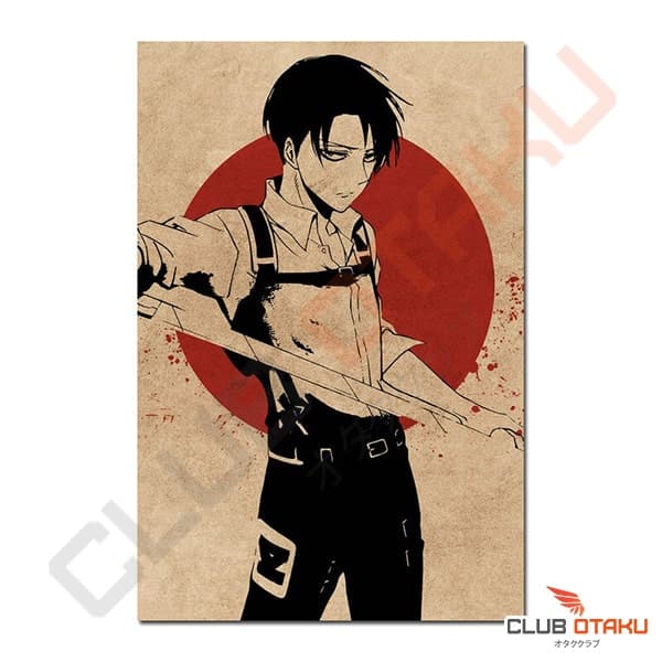 Poster Affiche L'attaque des titans - shingeki no kyujin - levi ackerman japon