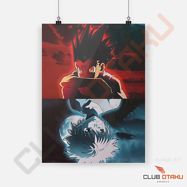 poster toile imprimée hunter x hunter - gon freecss kirua zoldik