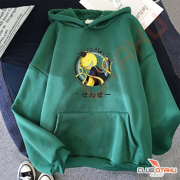 vêtement assassination classroom - hoodie koro sensei - vert