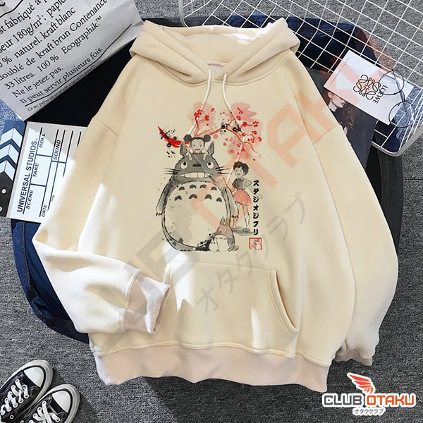 vêtement ghibli - hoodie unisexe - cerisier totoro