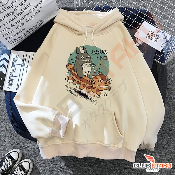 vêtement ghibli - hoodie unisexe - chat bus totoro