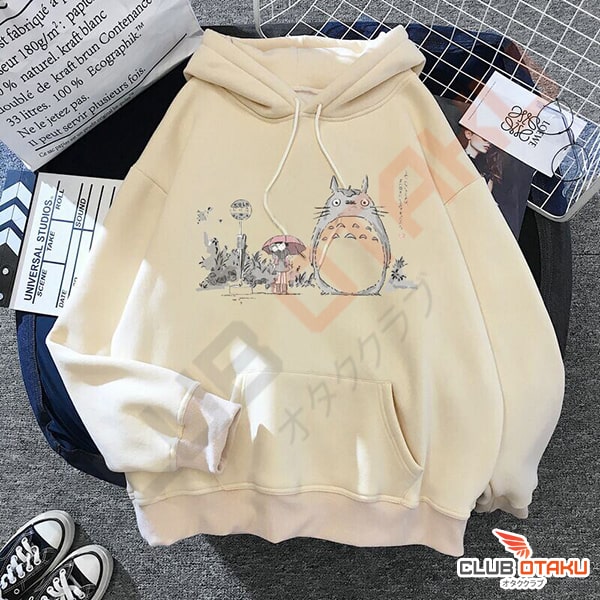 vêtement ghibli - hoodie unisexe - totoro gris