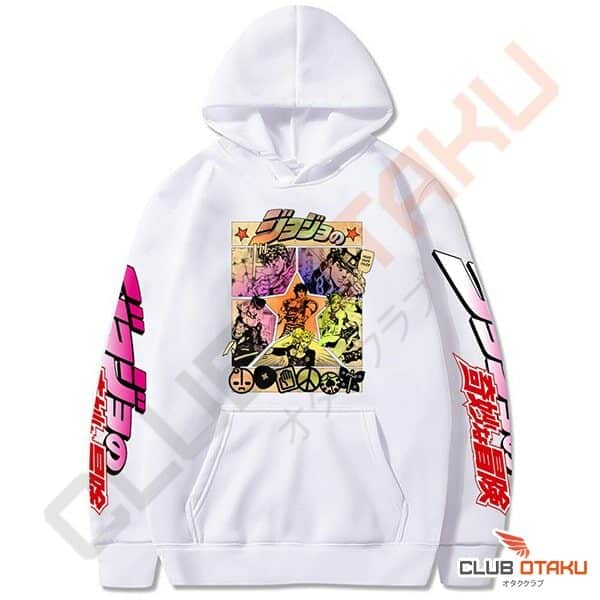 Vêtement JoJo's Bizarre Adventure - Hoodie Sweatshirt Stardust Crusader - Blanc