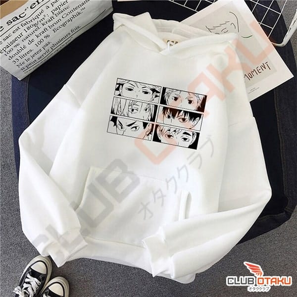 vêtement haikyuu - hoodie sweatshirt Joueurs - Blanc