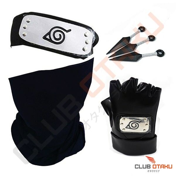 Cosplay Naruto - Deguisement Kakashi Hatake - Masque Bandeau Kunai et Gants (3)