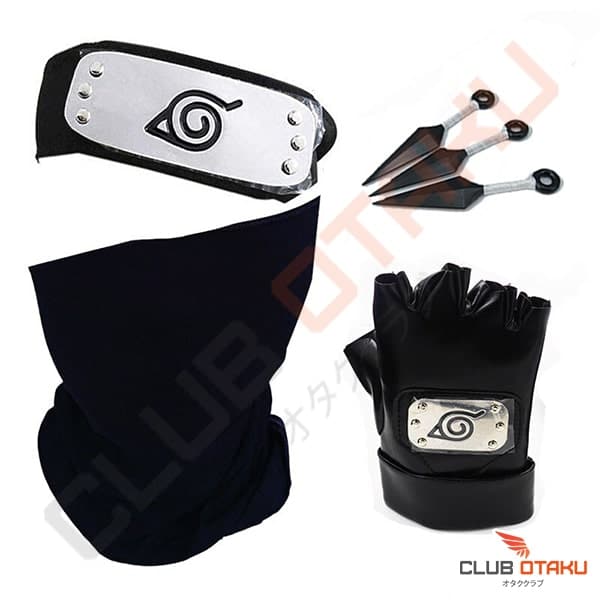 UNE] Anime naruto bandeau masque facial gants arme pack cosplay prop