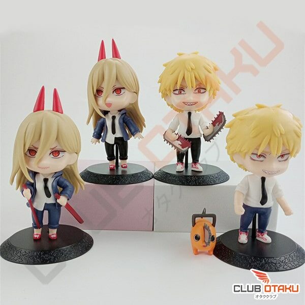 Figurine Chainsaw Man - Lot de 4 Figurines - Denji et Power