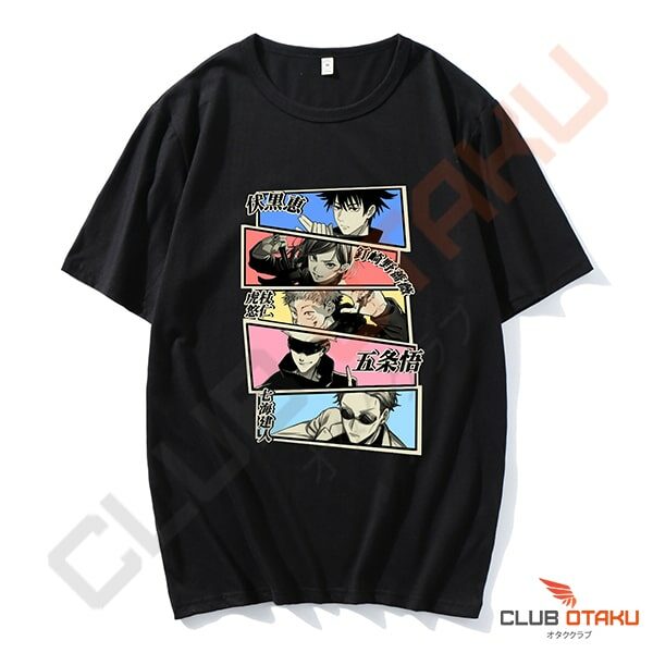 T-shirt Jujutsu Kaisen - Personnages - Noir