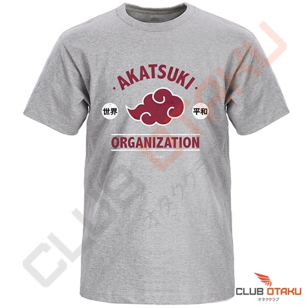 T-shirt Naruto - Akatsuki Organization - Gris