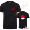 t-shirt naruto - embleme famille uchiwa - noir