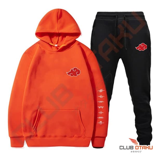 vetement naruto - hoodie et pantalon akatsuki - orange