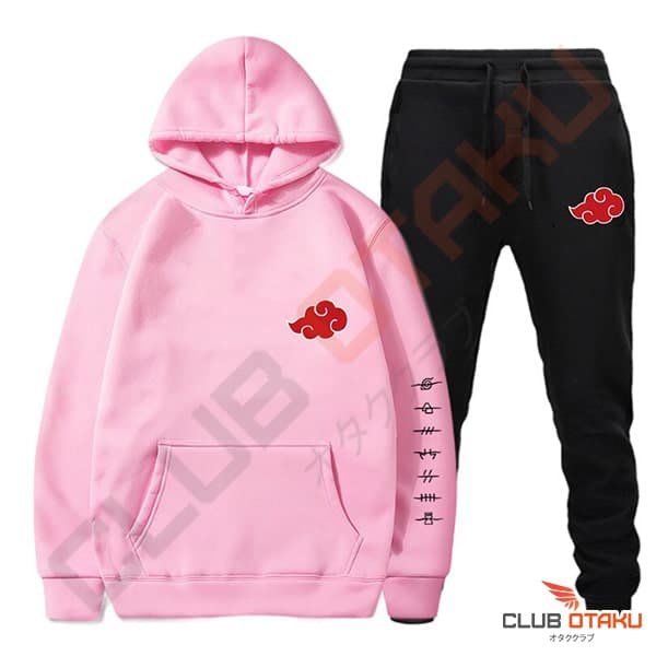 vetement naruto - hoodie et pantalon akatsuki - rose