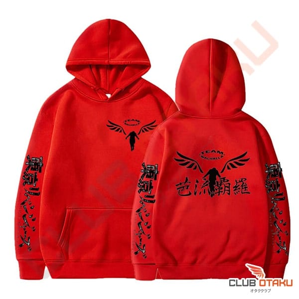 vetements tokyo revengers - hoodie team valhalla rouge