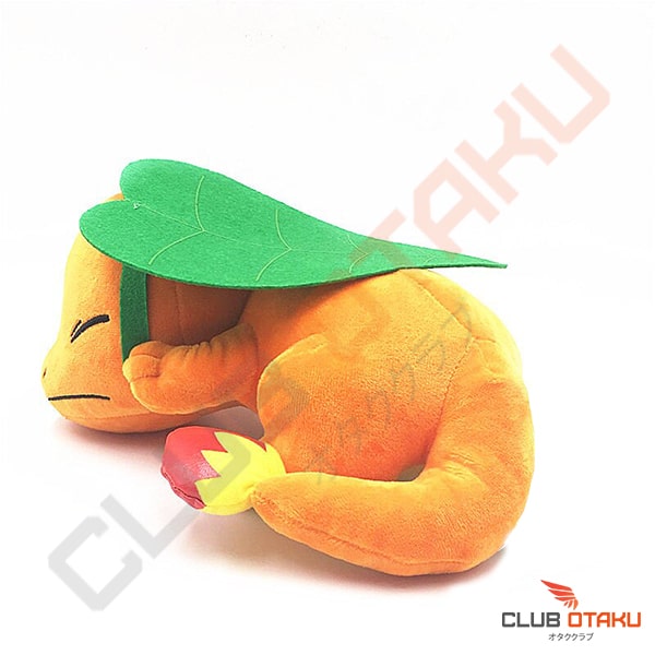 accessoire pokemon peluche pour enfant pokémon - salamèche - feuille - 28 cm