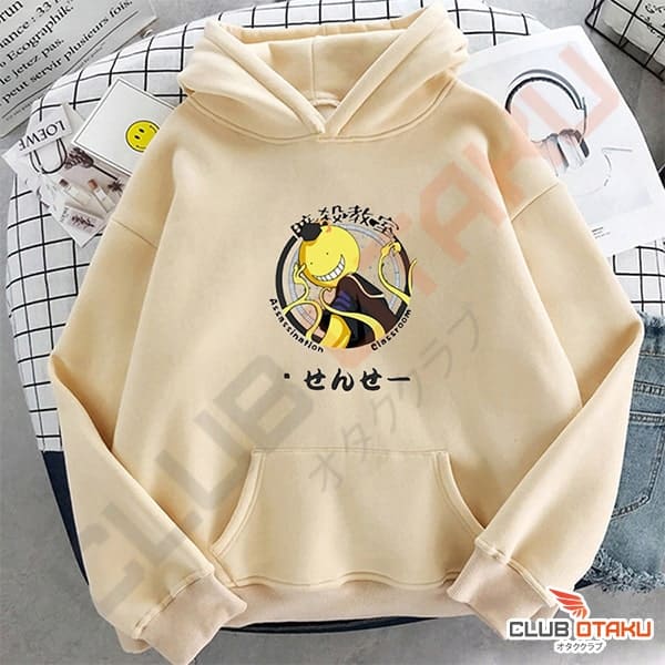 vêtement assassination classroom - hoodie koro sensei - beige