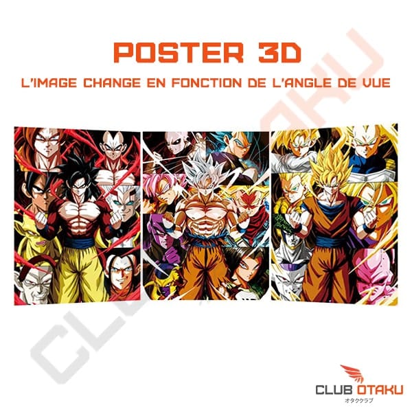 Poster 3D - Dragon Ball Z - Sangoku Super Saiyan -29,5 x 35,5cm