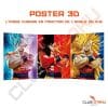 Poster 3D - Dragon Ball Z - Sangoku Super Saiyan God -29,5 x 35,5cm