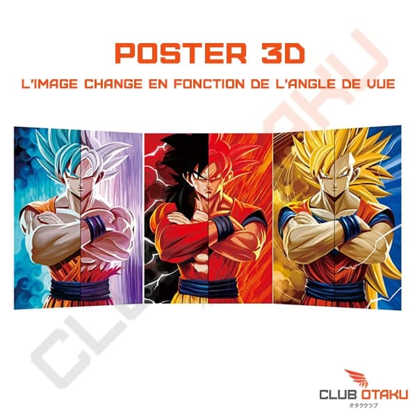 Poster 3D - Dragon Ball Z - Sangoku Super Saiyan God -29,5 x 35,5cm