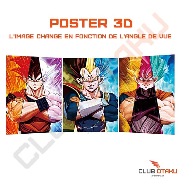 Poster 3D - Dragon Ball Z - Sangoku - Vegeta -29,5 x 35,5cm