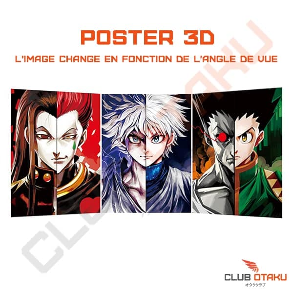 Poster 3D - Hunter X Hunter - Irumi - Isoka - Kirua - Gon - 29,5 x 35,5cm