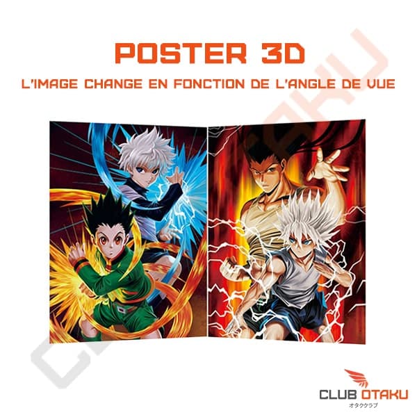 Poster 3D - Hunter X Hunter - Kirua - Gon - 29,5 x 35,5cm