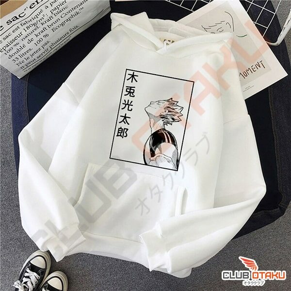 vêtement haikyuu - hoodie sweatshirt Kotaro Bokuto - Blanc