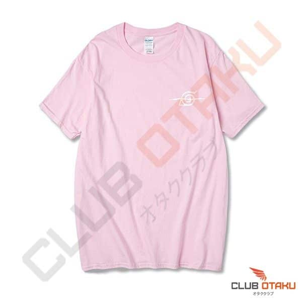 T-shirt Naruto - Signe de Konoha Barré - Logo Blanc - Rose