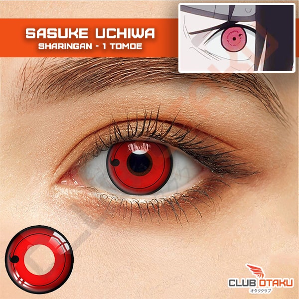 lentille de contact naruto - sasuke uchiwa - sharingan - 1 tomoe