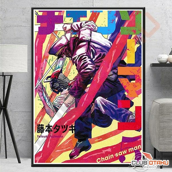 Poster Chainsaw Man - Denji - Démon Tronçonneuse et Samouraï Sword