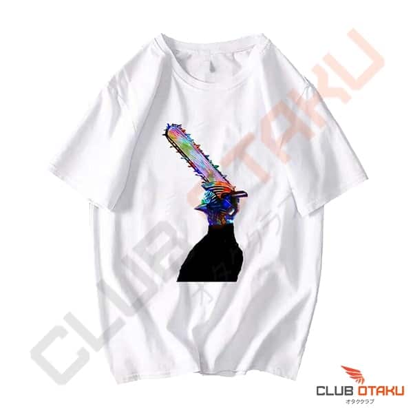 T-shirt Chainsaw Man - Demon Tronçonneuse Multicolore - Blanc